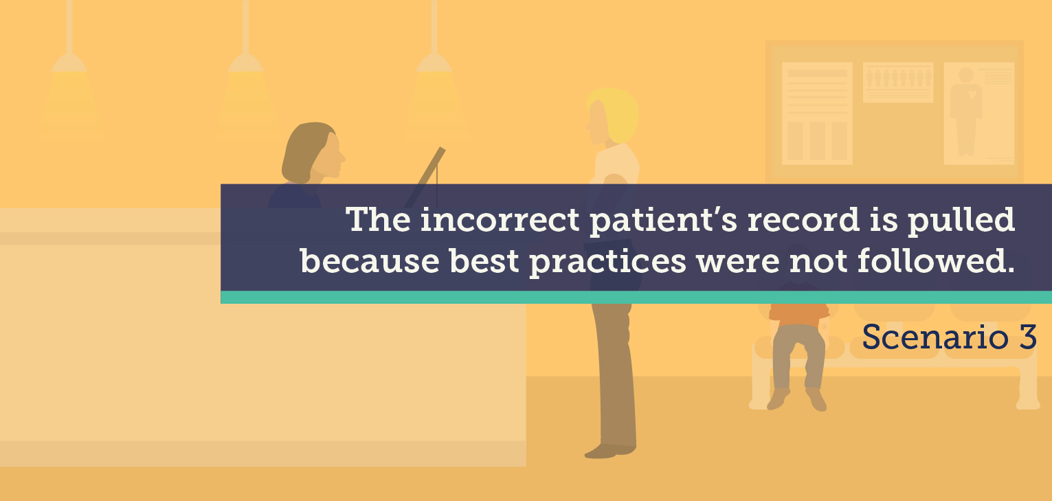 Video showing the dangers of getting the wrong patient record because of bad practices
