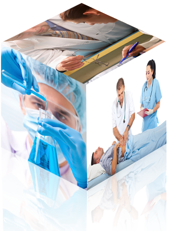 Collage of health care-related images