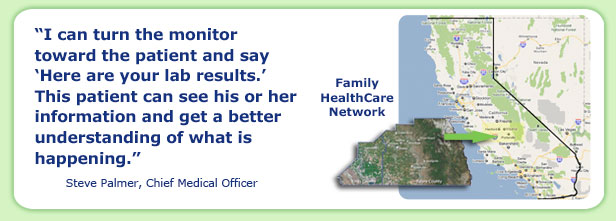 map of california focusing on the Family HealthCare Network