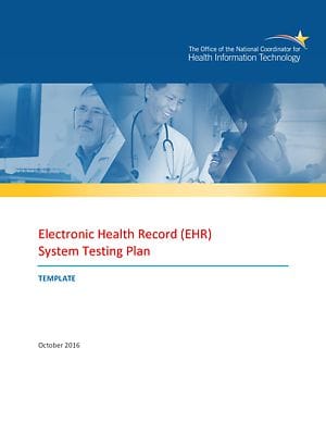 EHR System Testing Plan cover