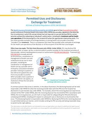 Permitted Uses and Disclosures: Exchange for Treatment