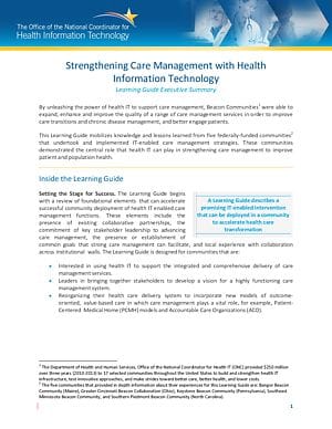 Learning Guide: Strengthening Care Management with Health IT