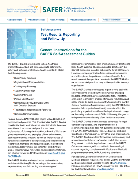 Test Results Reporting and Follow-Up. PDF. Click to download.