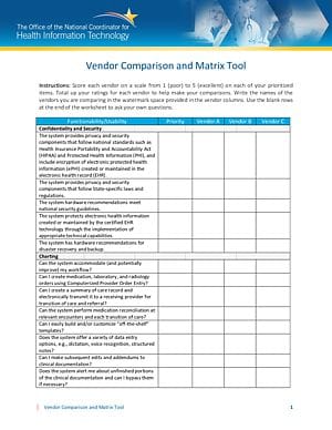 Vendor Comparison Tool cover